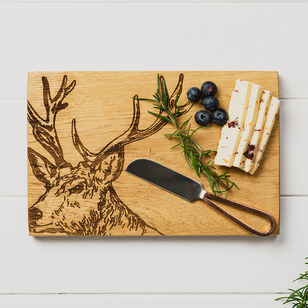Stag Oak Cheese Board & Knife Set