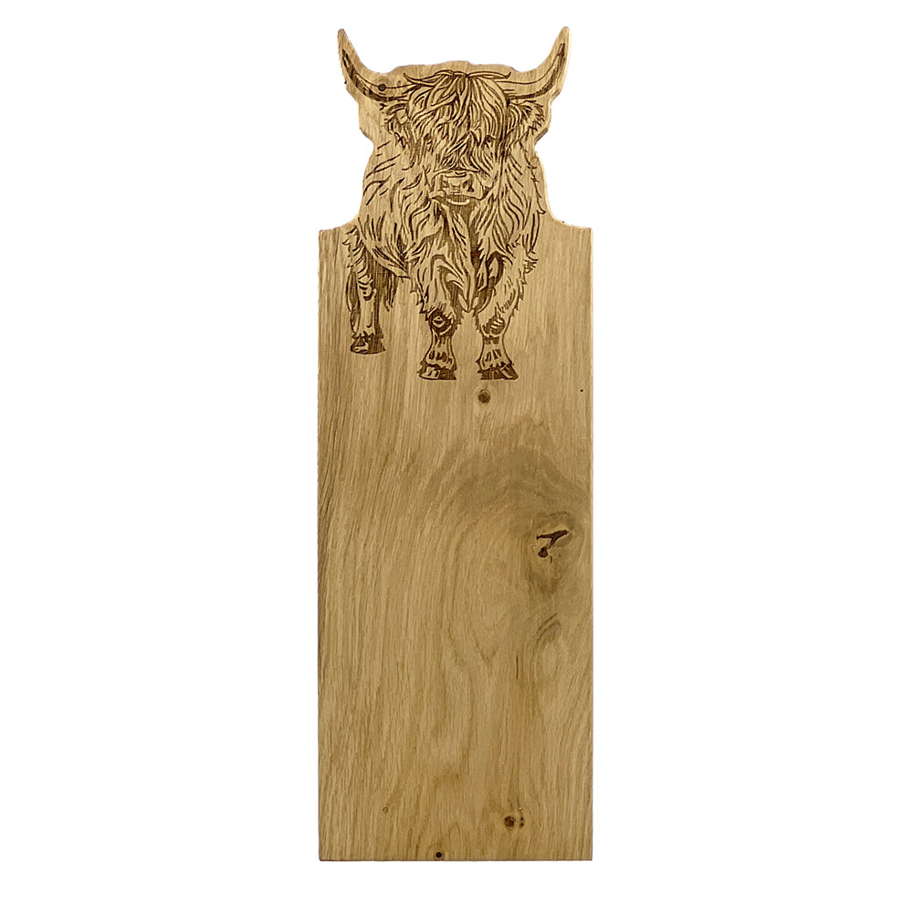 Highland Cow Framed Oak Serving Board - Medium