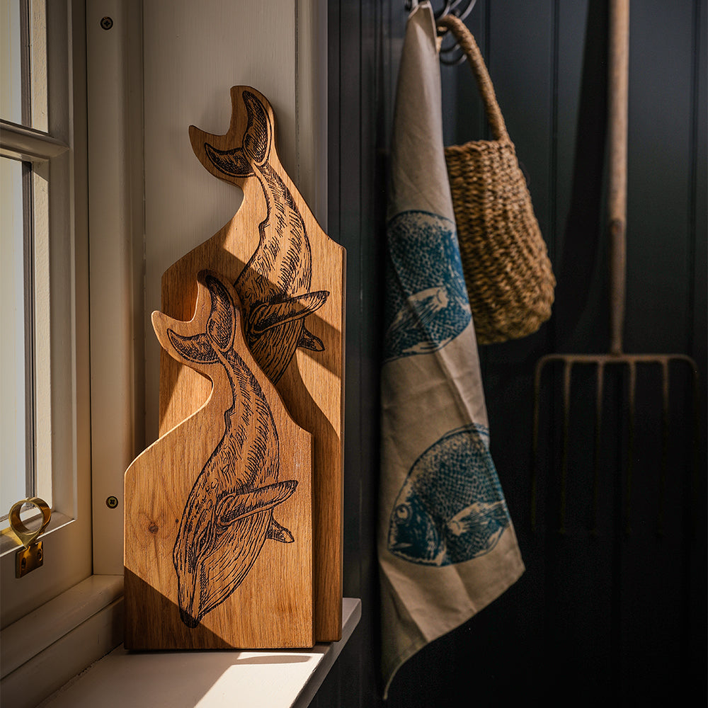 Whale Framed Oak Serving Board - Small