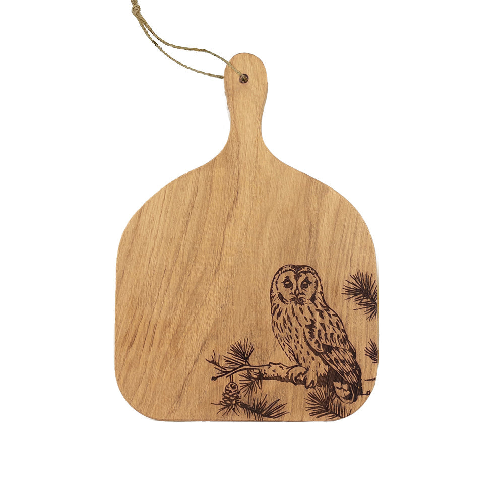 Tawny Owl Oak Hanging Paddle - Medium