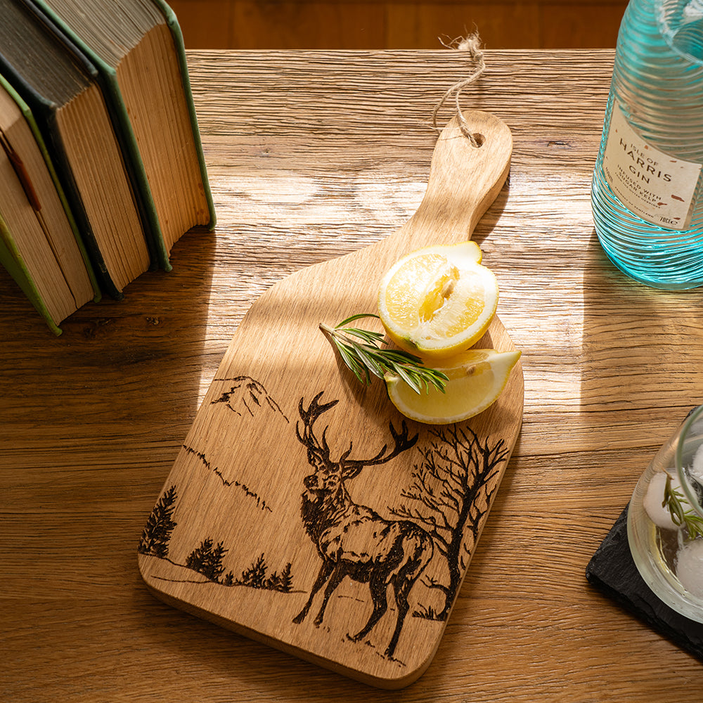 Scenic Stag Small Oak Hanging Paddle