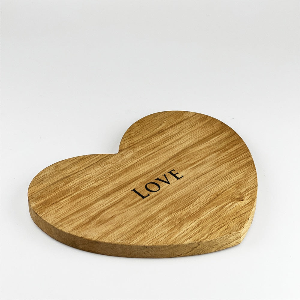 Love Heart Oak Serving Board