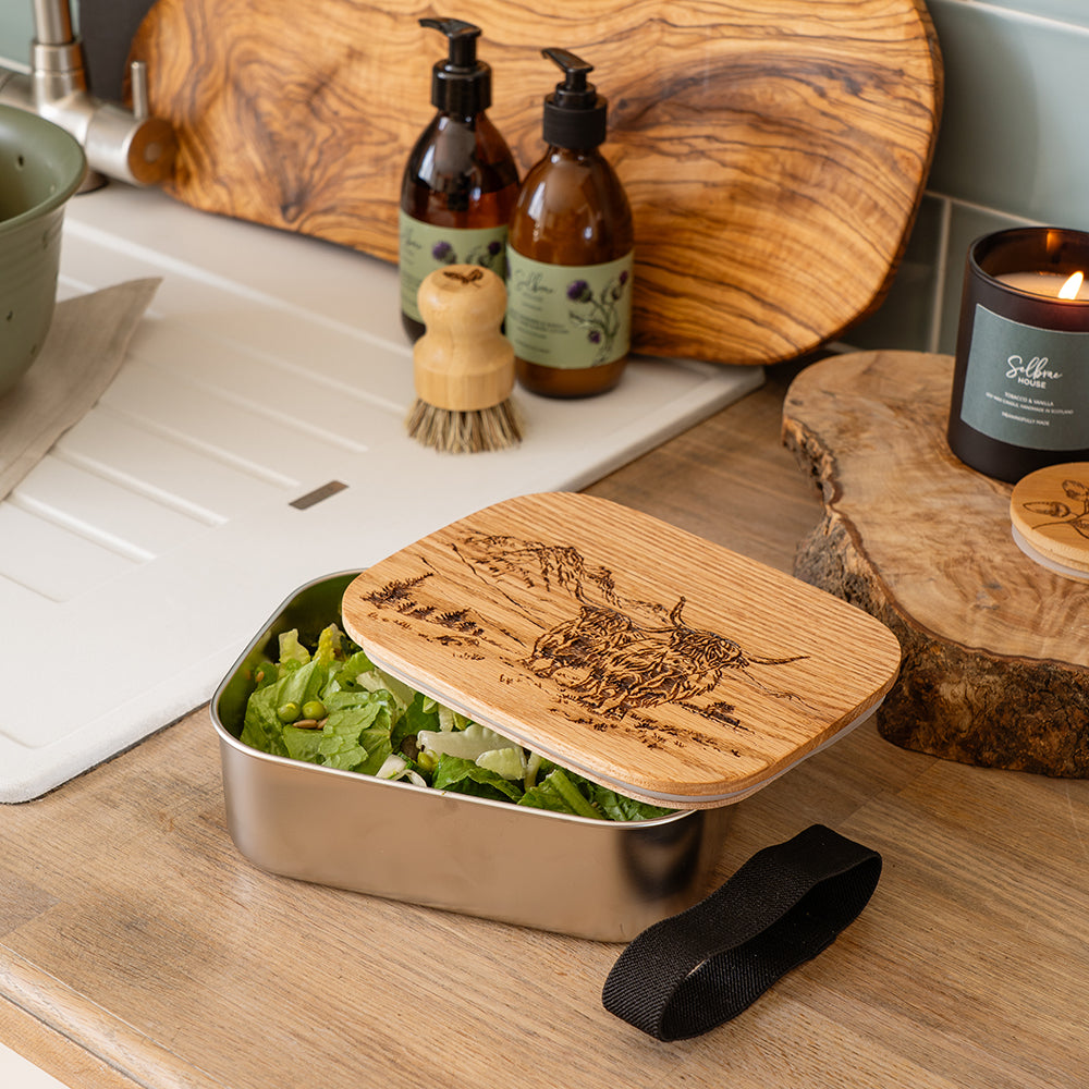 Scenic Highland Cow Lunch Box