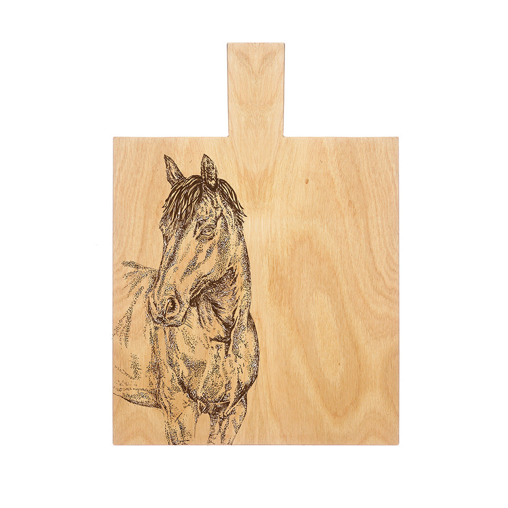 Horse Portrait Oak Paddle - Medium