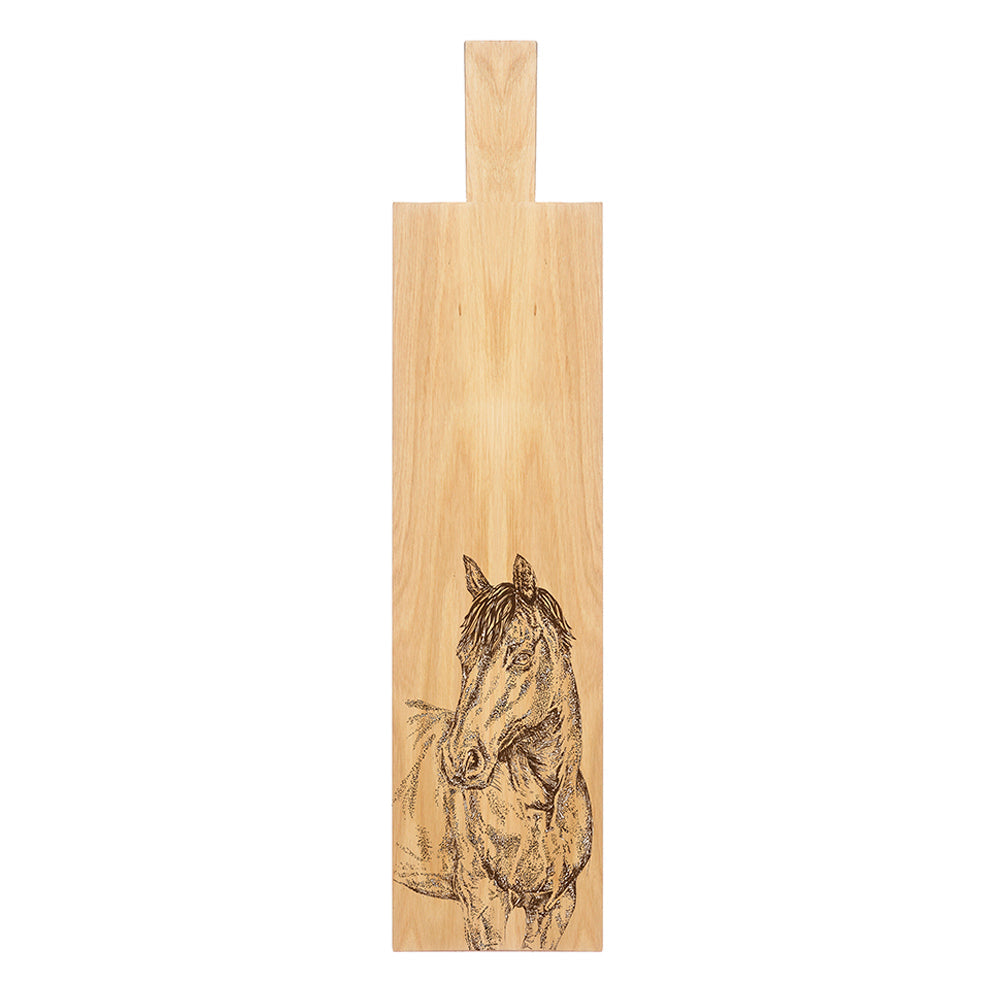 Horse Portrait Oak Paddle - Long