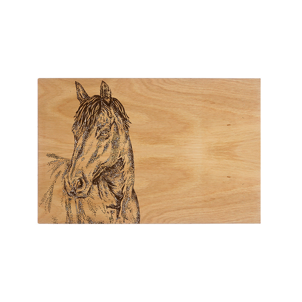 Horse Portrait Oak Serving & Cheese Board