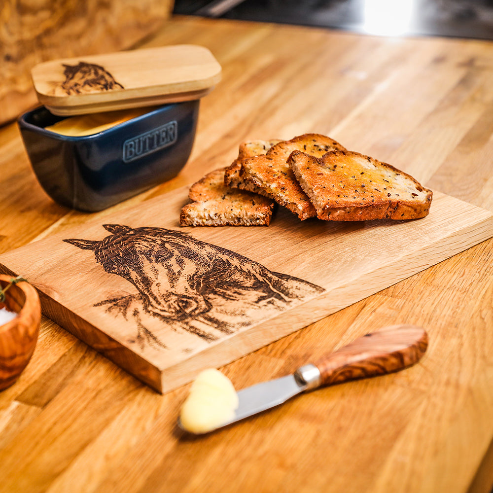Horse Portrait Oak Serving & Cheese Board
