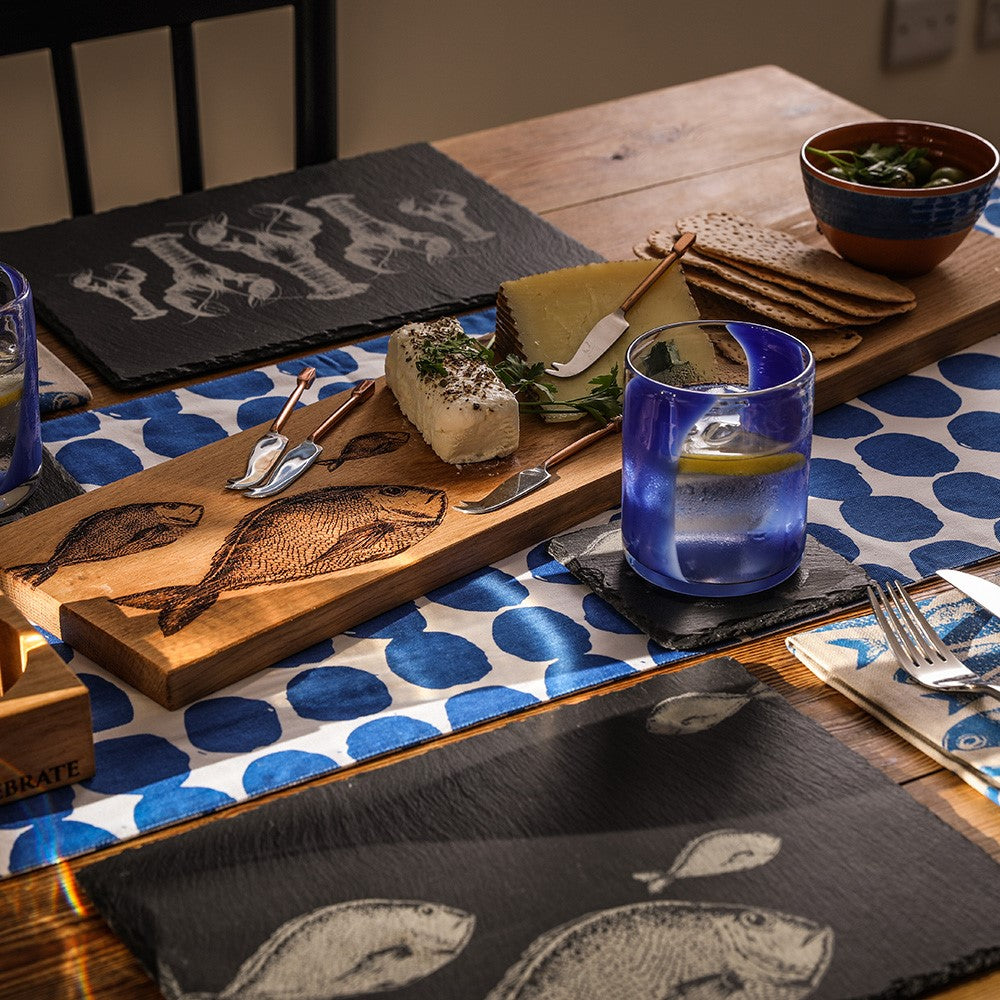 Fish Repeat Oak Serving Platter