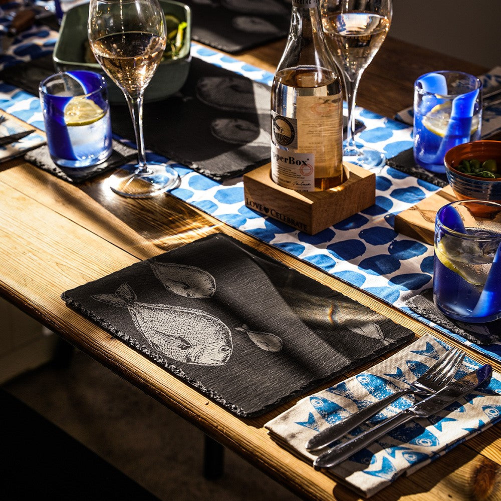 Fish Repeat Slate Place Mats - Set of 2