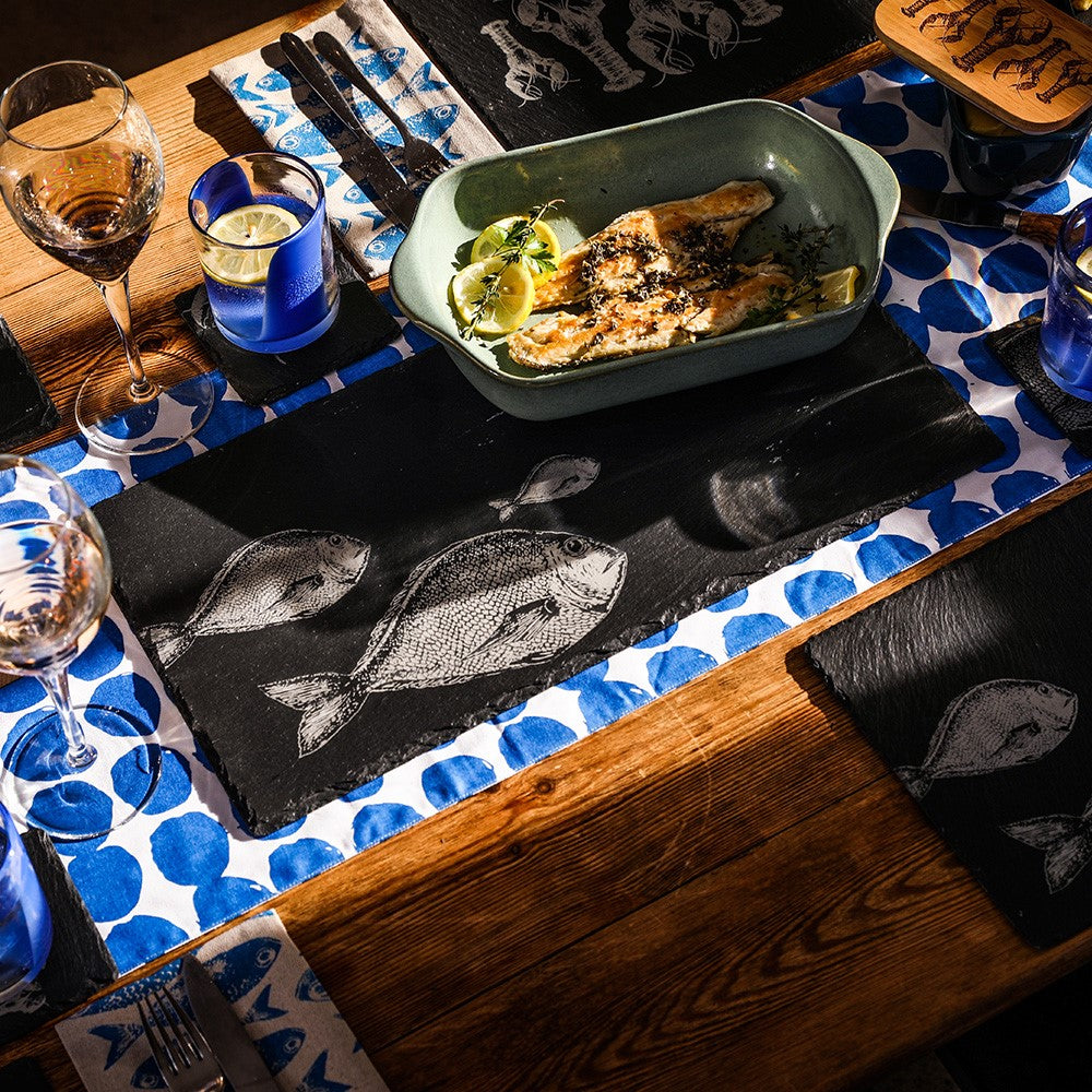 Fish Repeat Slate Table Runner