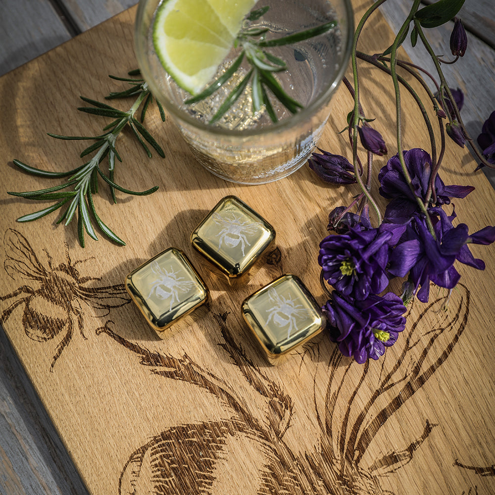Bee Stainless Steel Ice Cubes - Set of 4