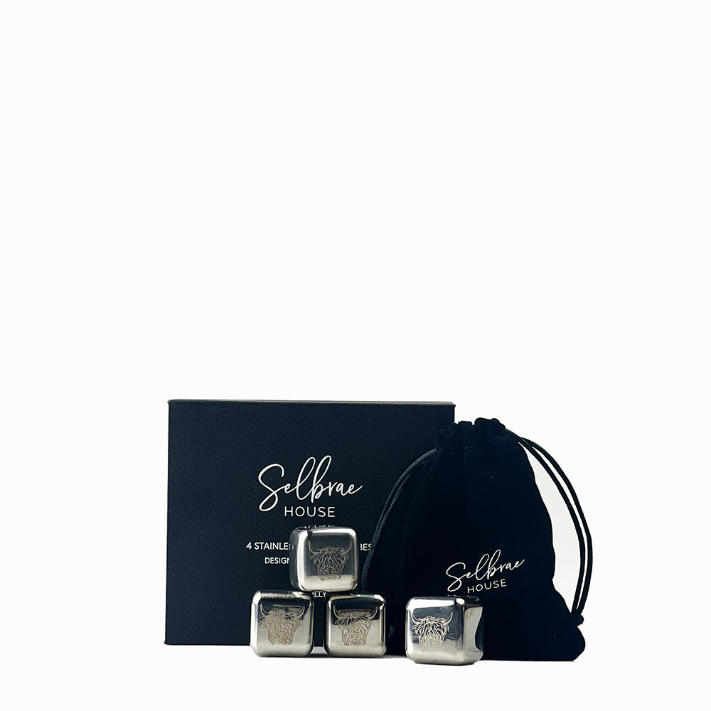 Highland Cow Stainless Steel Ice Cubes - Set of 4
