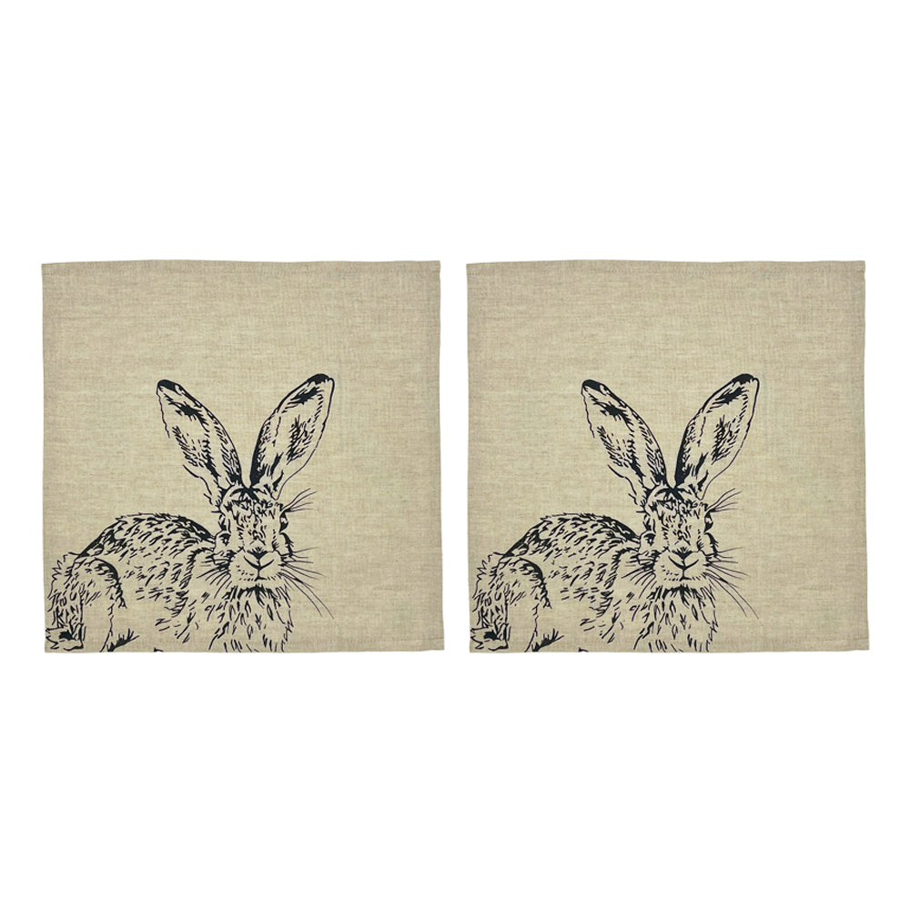 Hare Linen Napkins - Set of 2