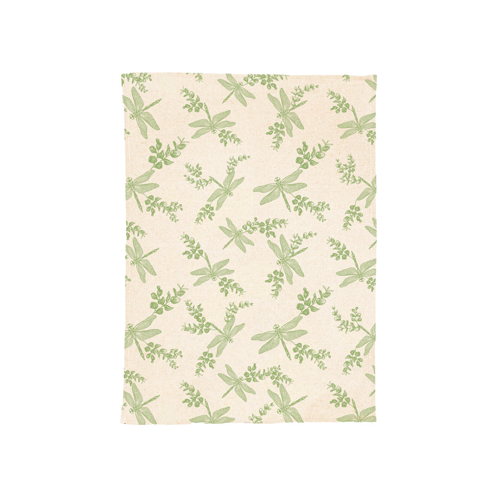Dragonfly & Flora Linen Tea Towel
