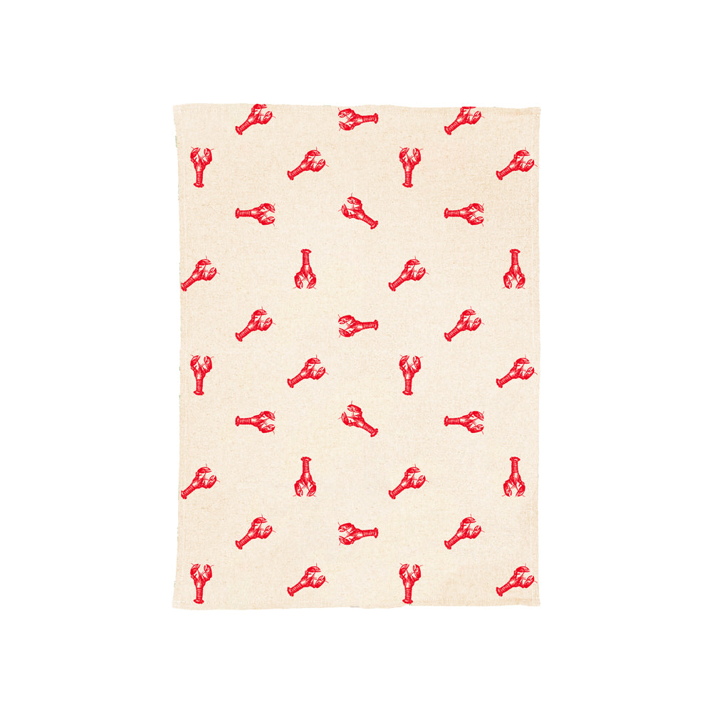 Red Lobster Linen Tea Towel