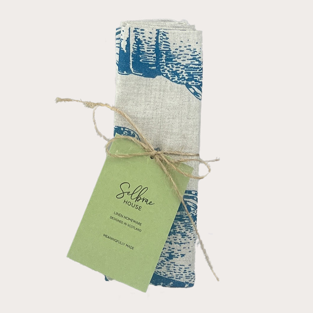 Lobster Repeat Linen Tea Towel