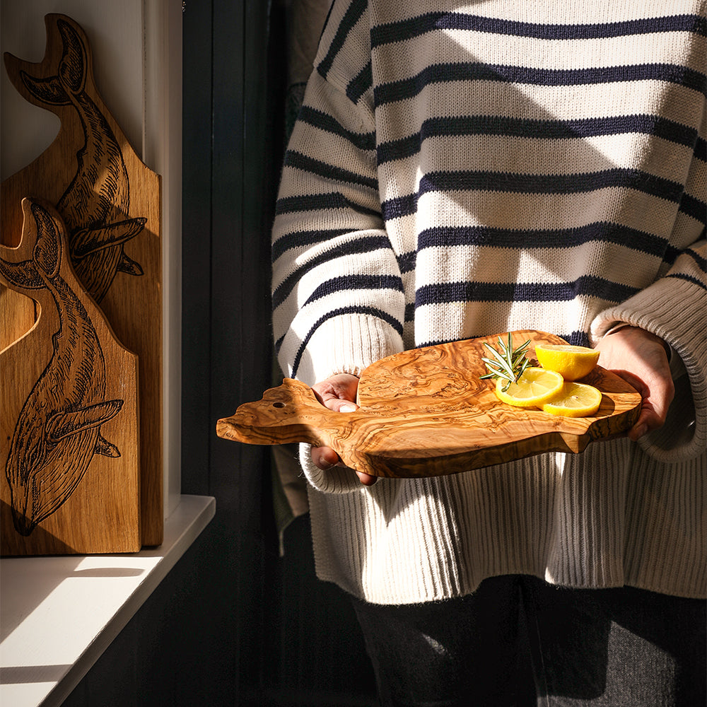 Olive Wood Whale Shaped Board
