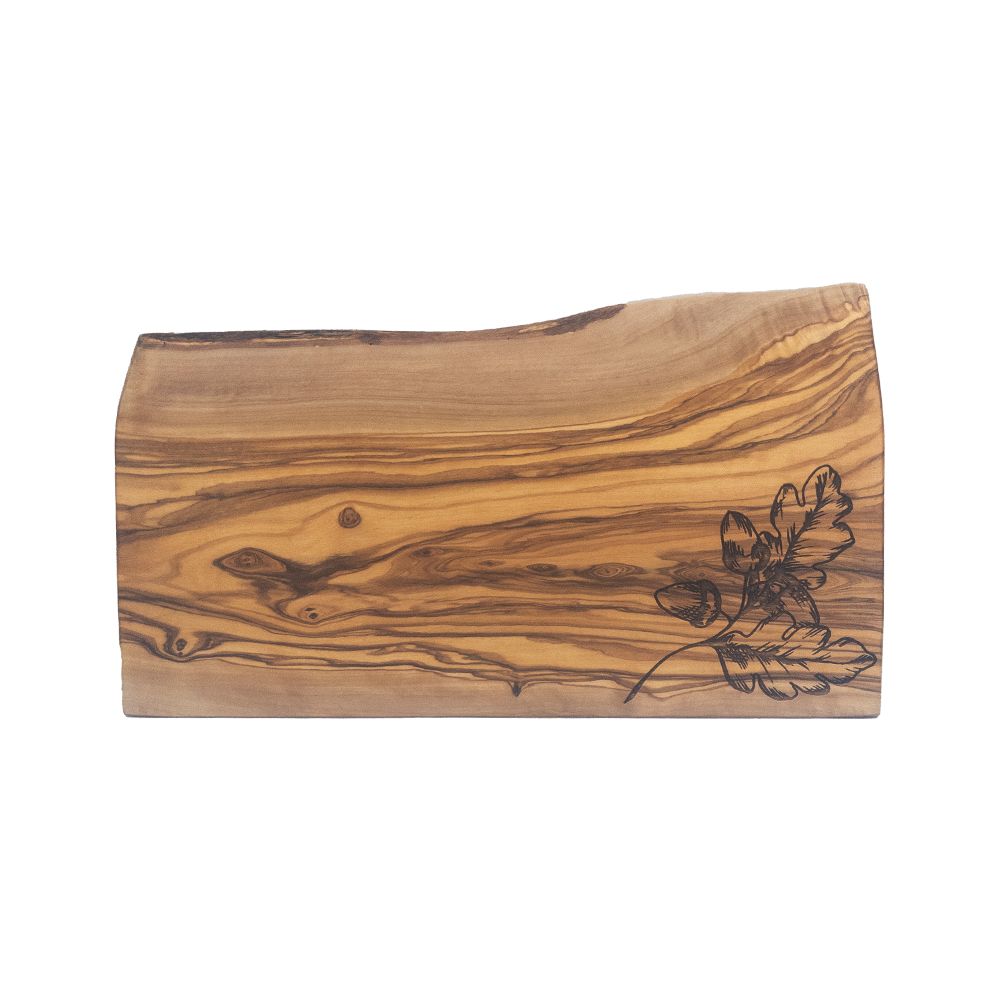 Autumn Acorns Olive Wood Rustic Chopping Board