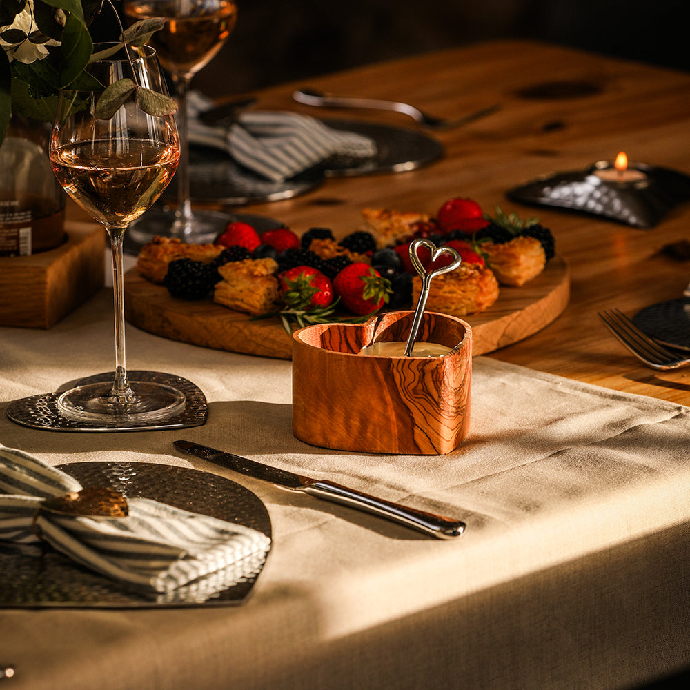 Olive Wood Deep Heart Dish
