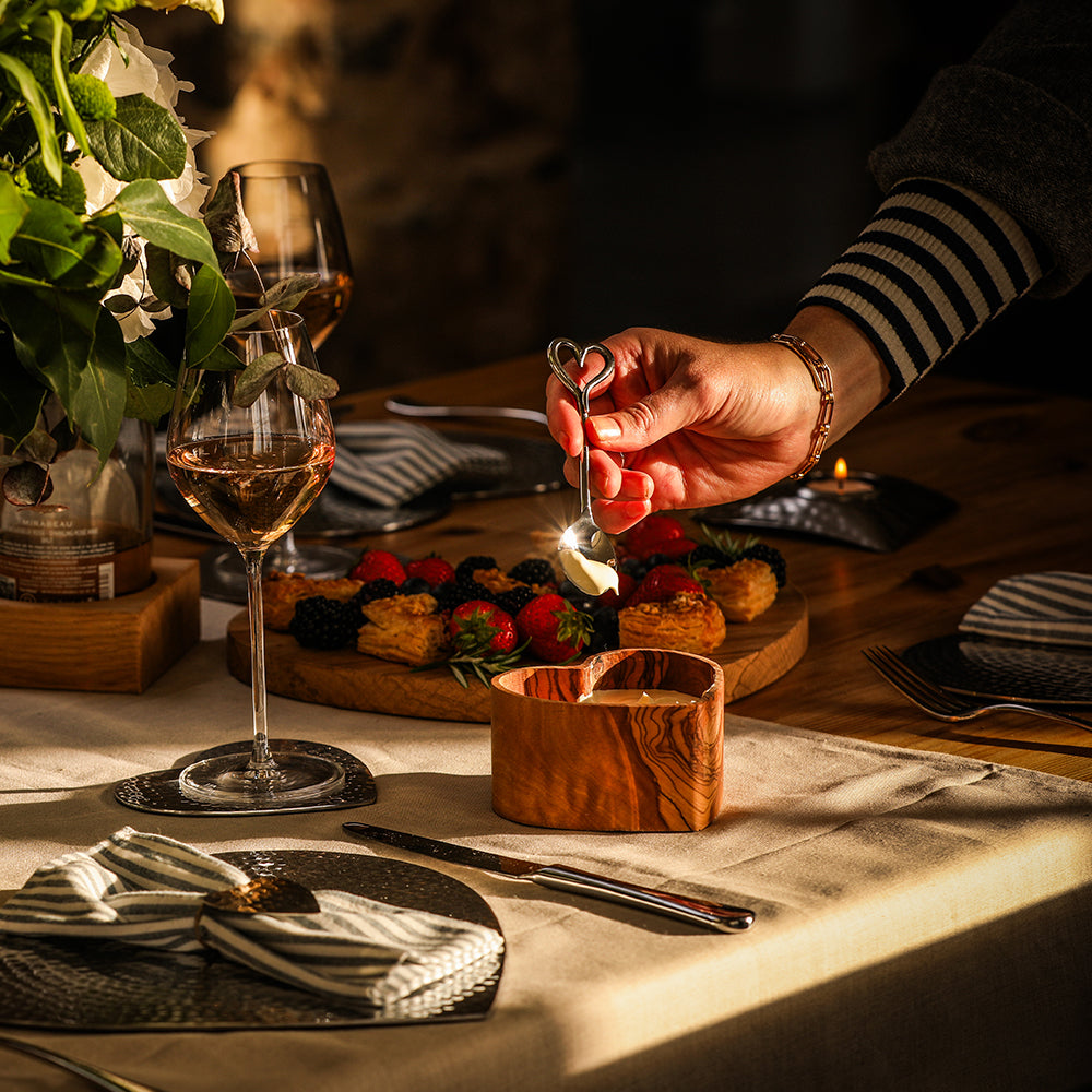 Olive Wood Deep Heart Dish