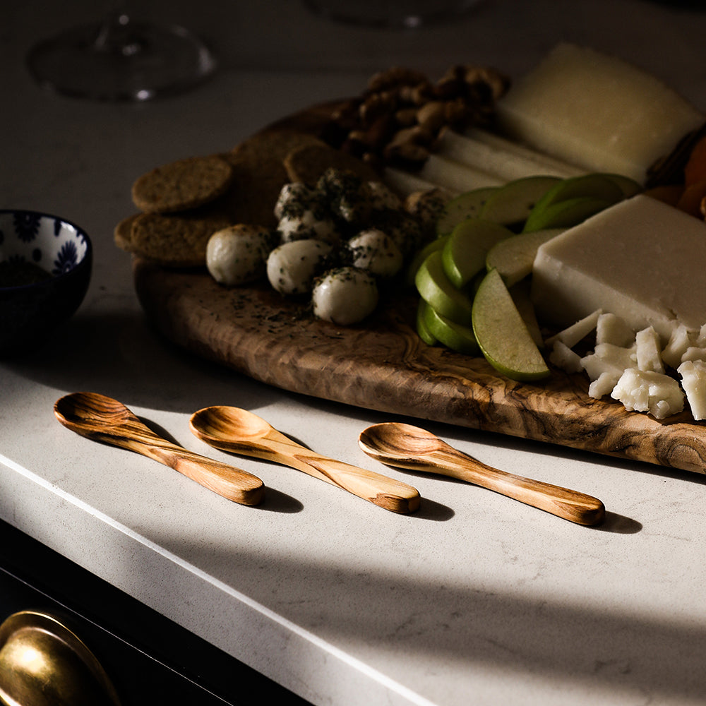Olive Wood Mini Spoons - Set of 3