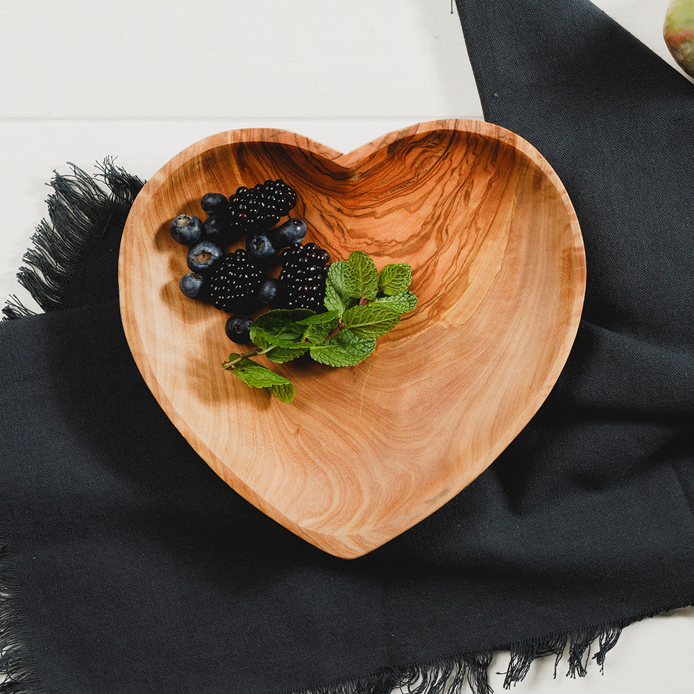 Olive Wood Heart Bowl