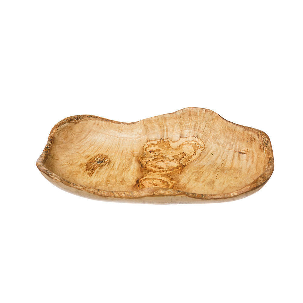 Olive Wood Low Rise Rustic Bowl