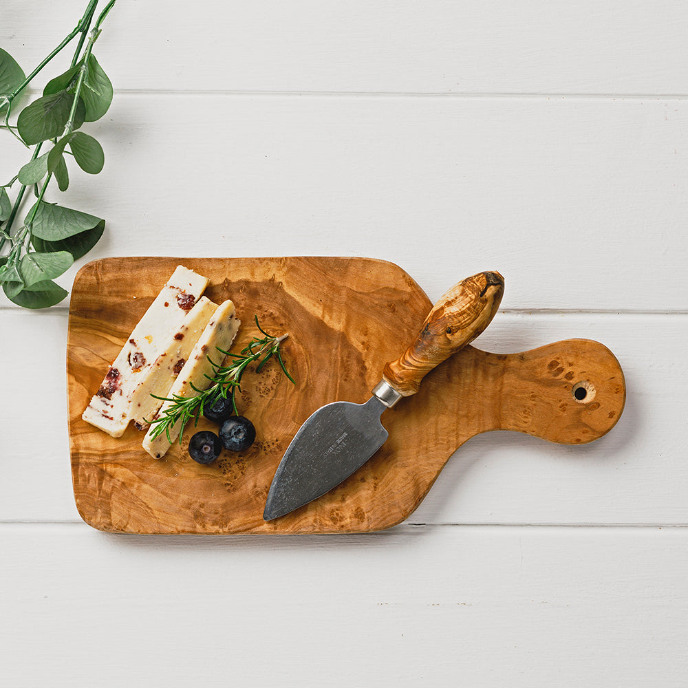 Olive Wood Cheese Board & Knife Set