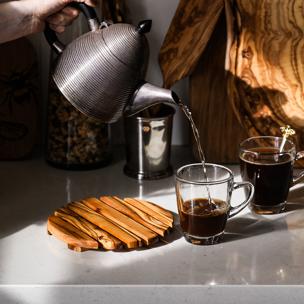 Olive Wood Round Trivet