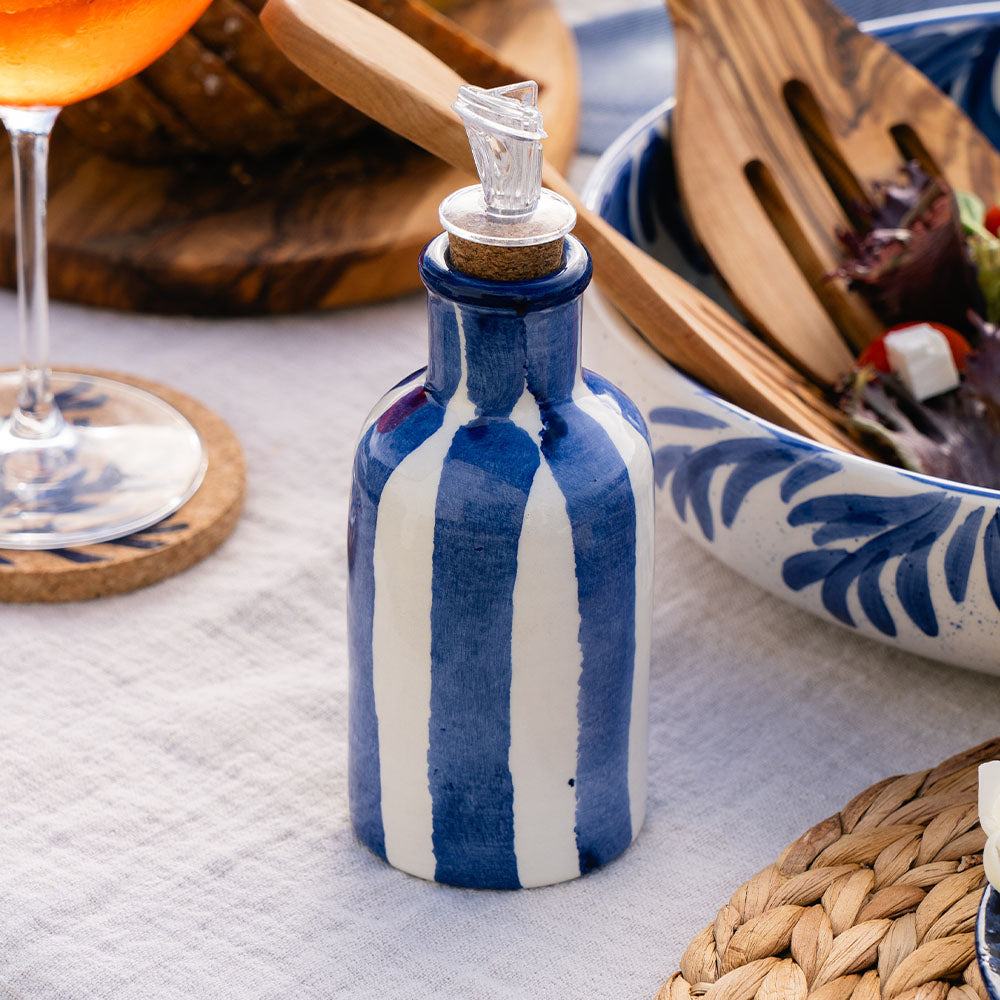 Blue Stripe Ceramic Oil Pourer