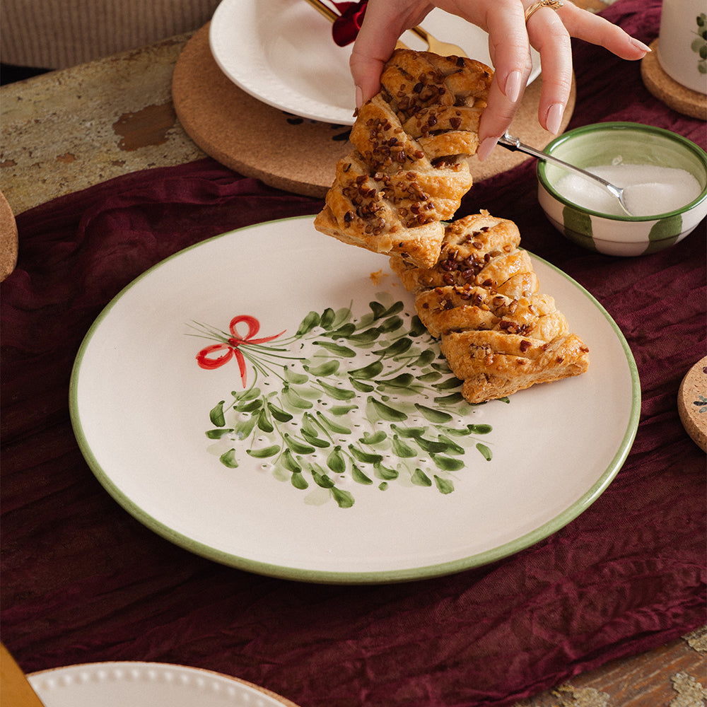 Mistletoe Ceramic Plate Large