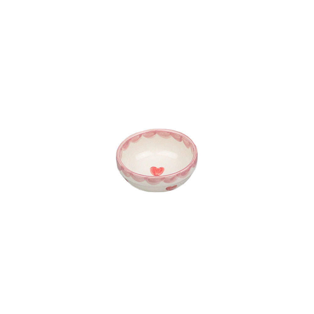 Pink Heart Ceramic Dip Bowl