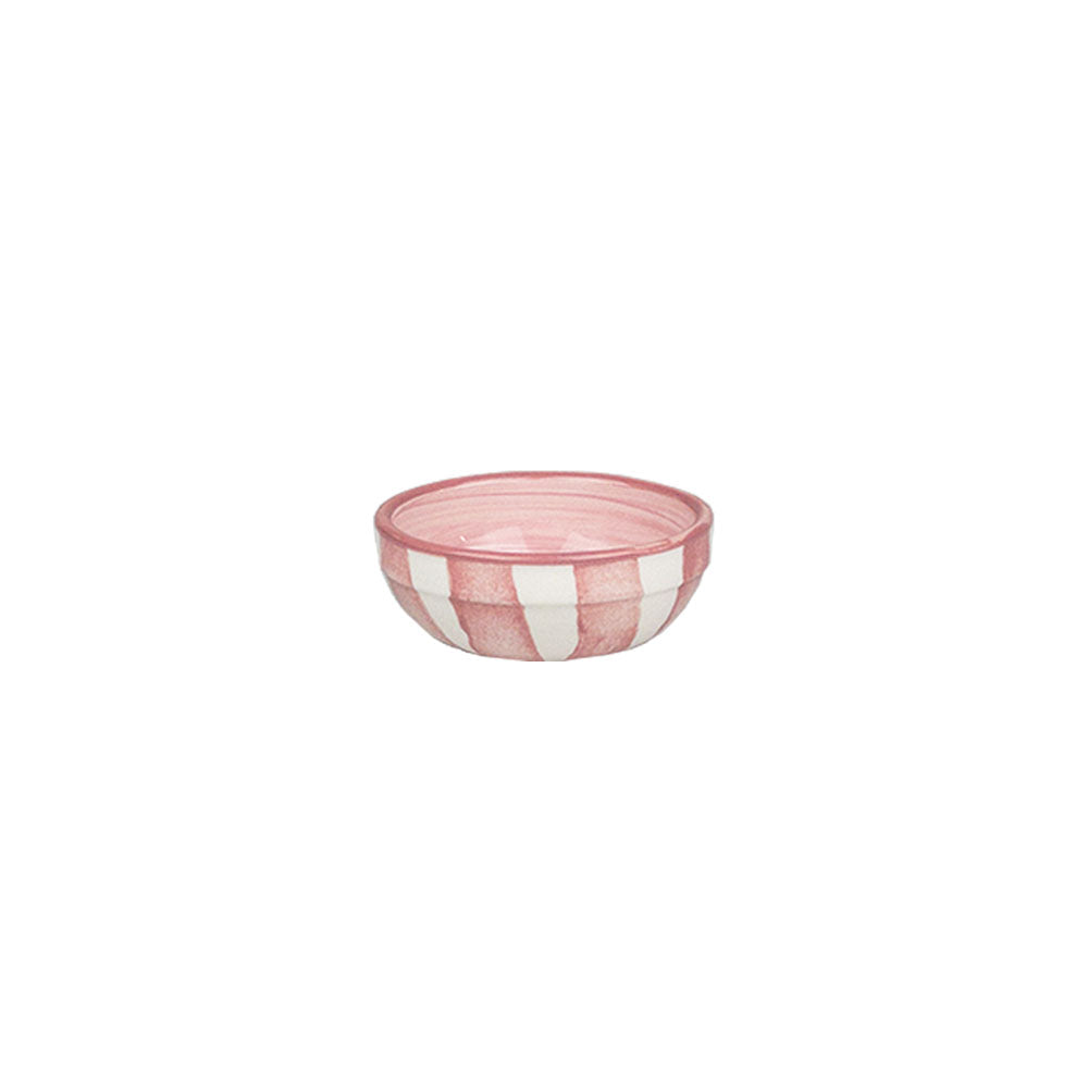 Pink Stripe Ceramic Dip Bowl
