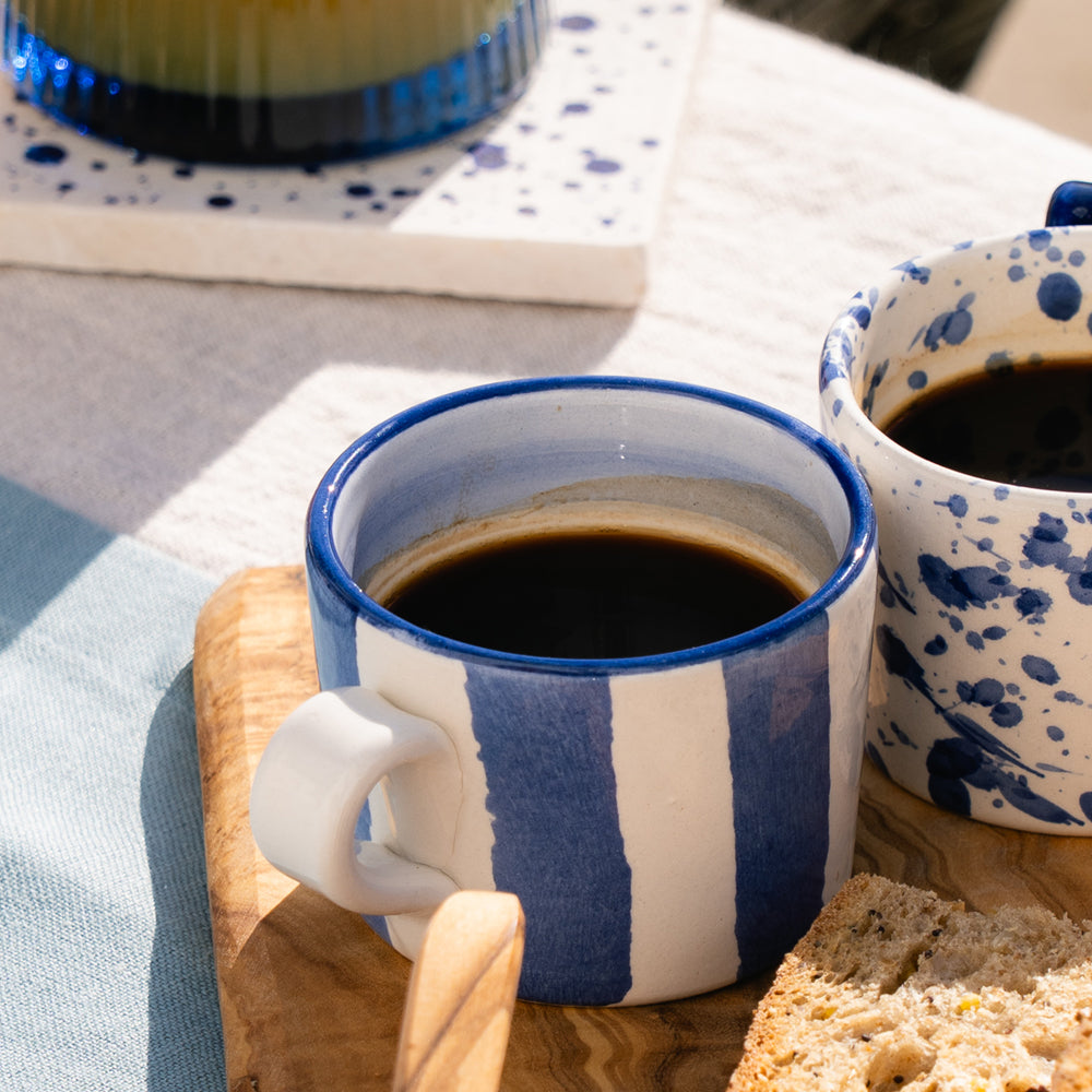 Blue Stripe Ceramic Espresso Cup