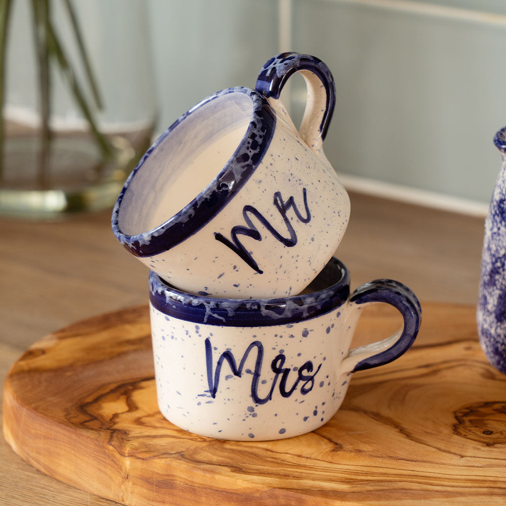 Mr & Mrs 2 Ceramic Espresso Cups
