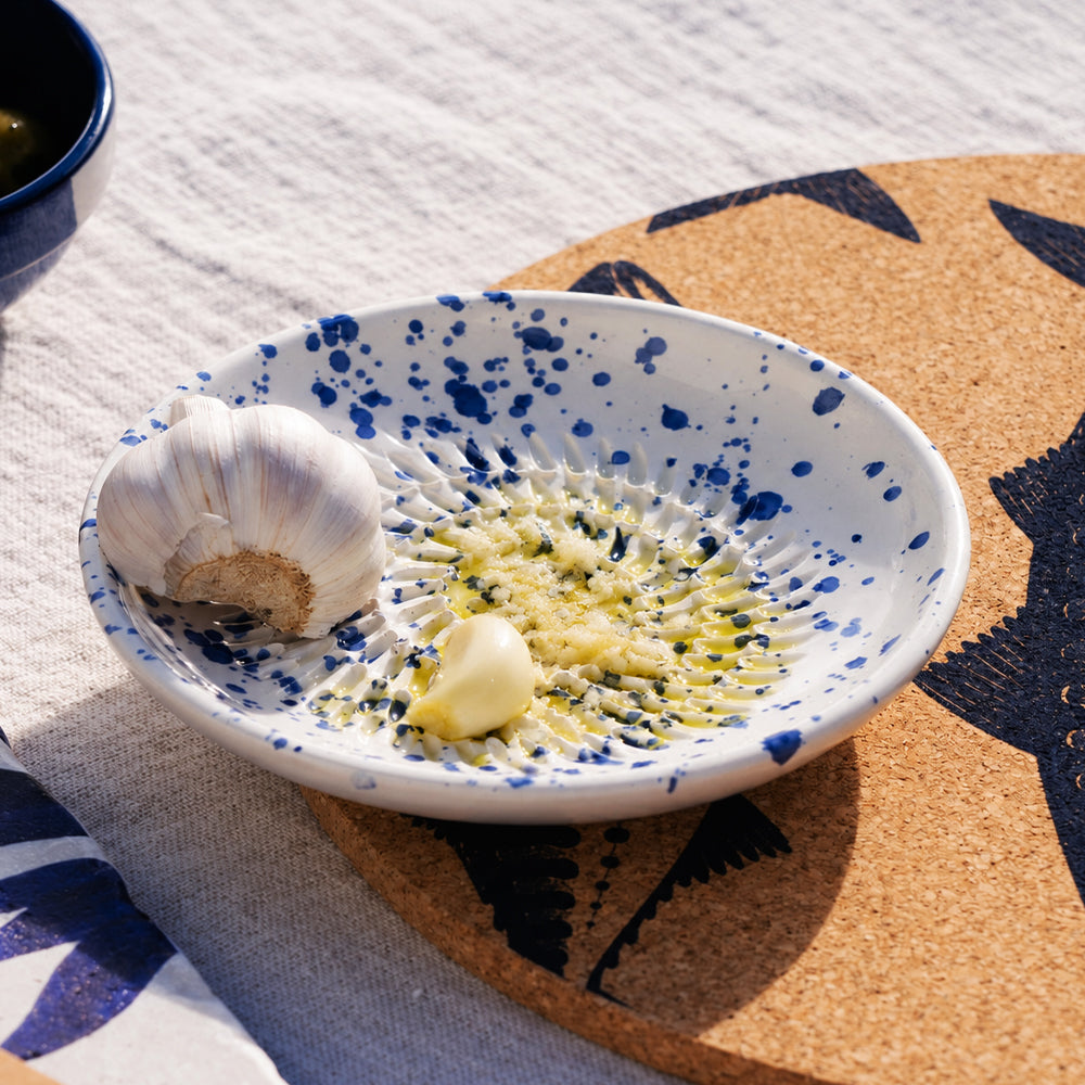 Blue Speckle Ceramic Garlic Grater