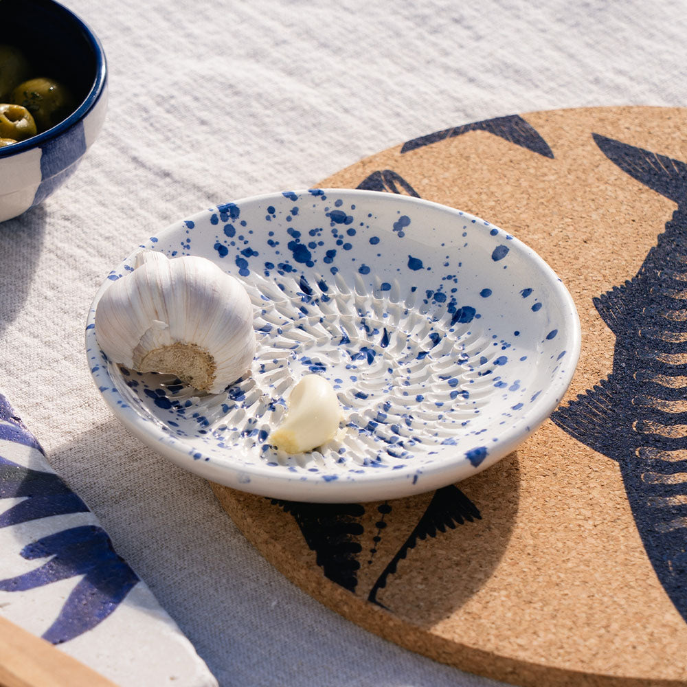Blue Speckle Ceramic Garlic Grater