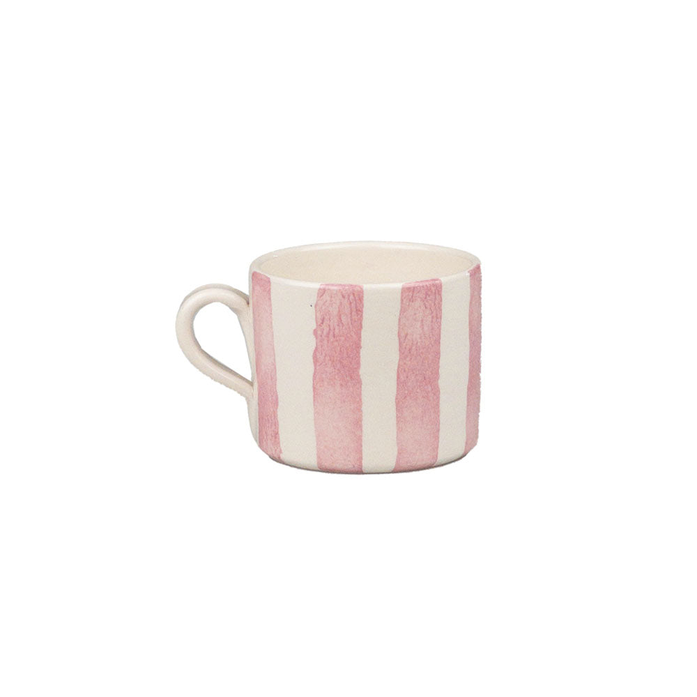 Pink Stripe Large Ceramic Mug