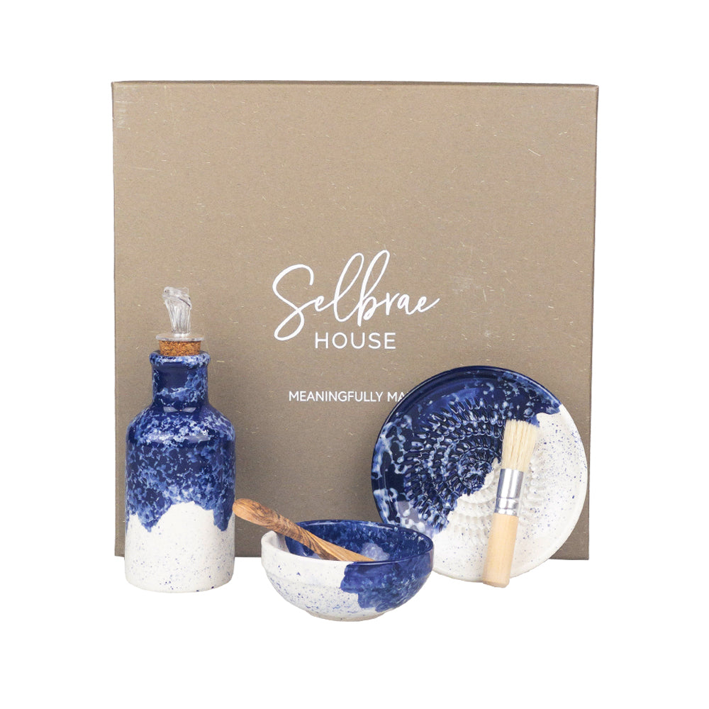 Wave Ceramic Oil, Garlic and Salt Set