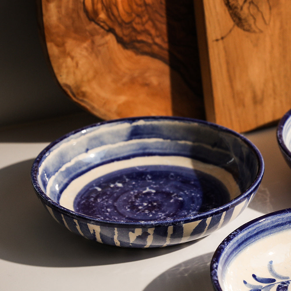Stripe Ceramic Serving Bowl - Medium