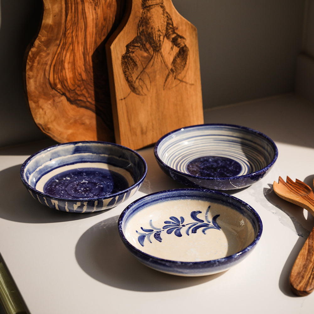 Stripe Ceramic Serving Bowl - Medium