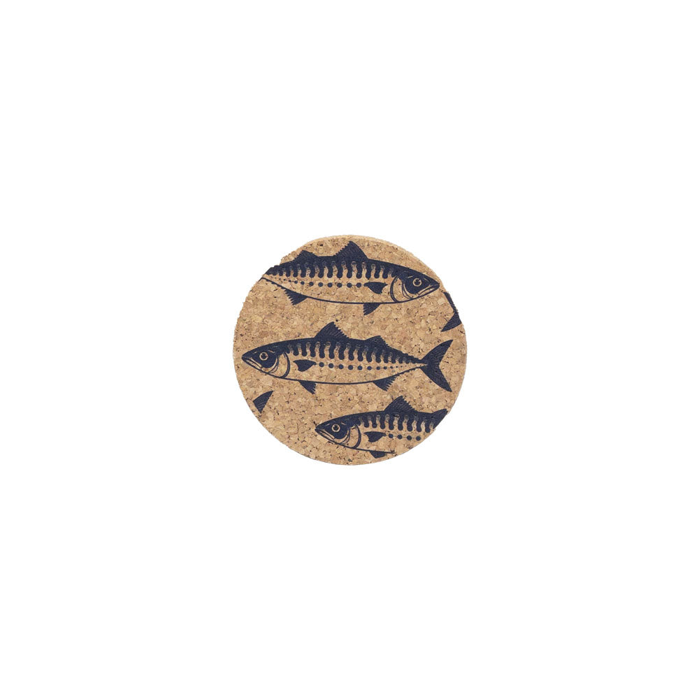Fish Repeat Single Cork Coaster