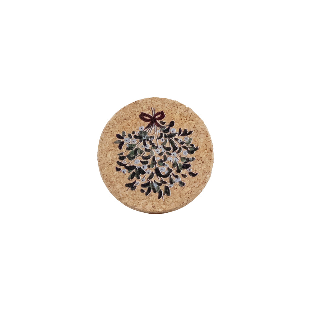 Mistletoe Cork Coaster