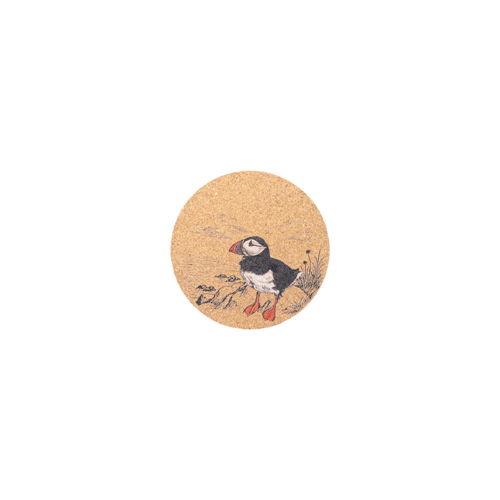 Puffin Single Cork Coaster