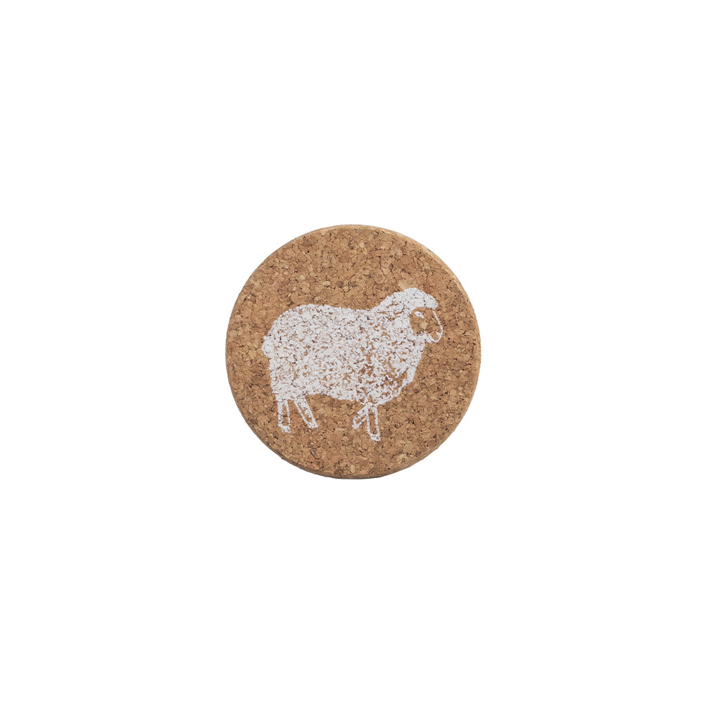 Sheep Single Cork Coaster