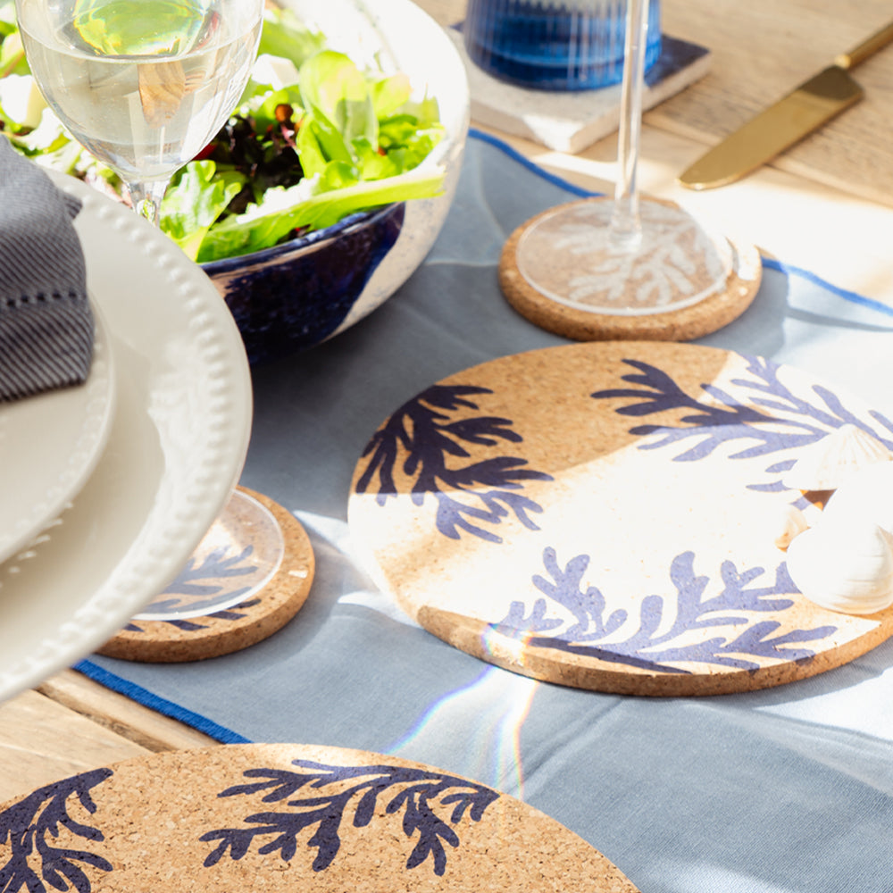 Blue Coral Cork Pot Stand