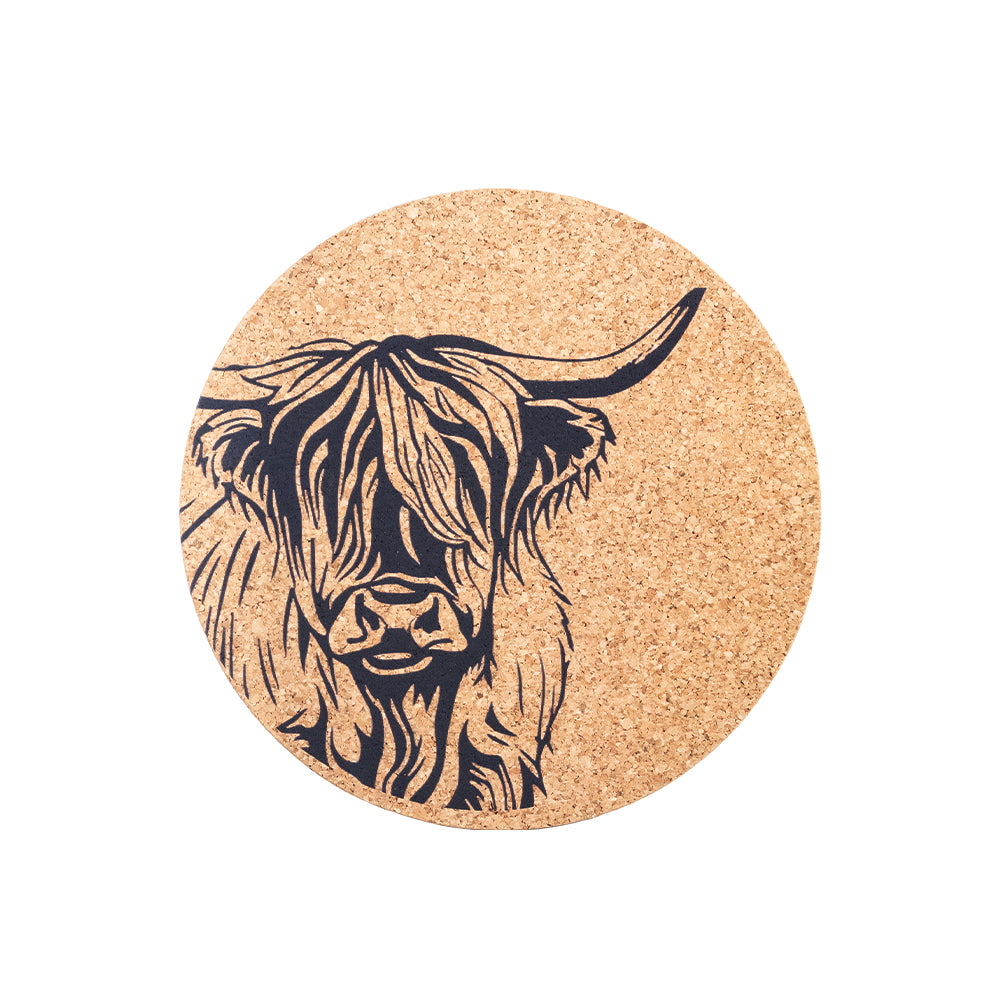 Highland Cow Cork Pot Stand