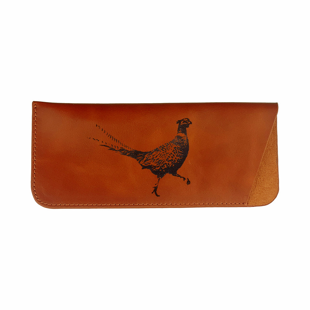 Pheasant Leather Glasses Case