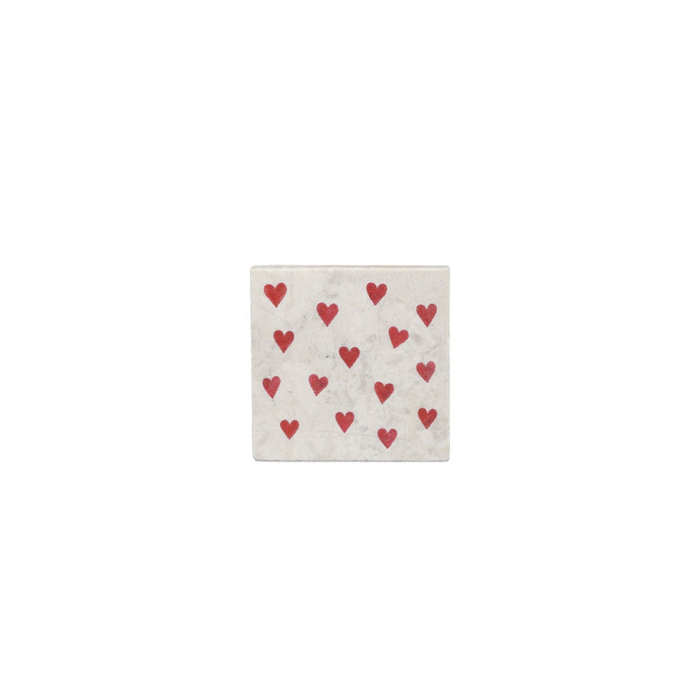 Pink Hearts Single Stone Coaster