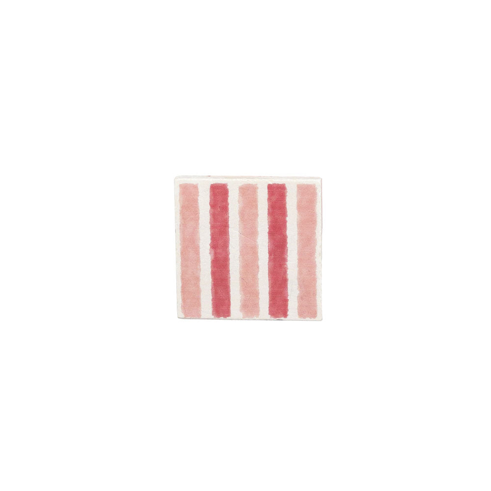 Pink Stripe Single Stone Coaster
